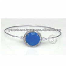 Wholesale Supplier For Chalcedony Gemstone Lovely Charm Bangle For Women